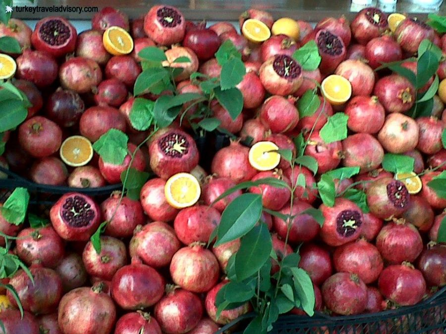 Delicious pomegranates in Turkey