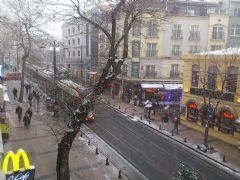 Snow in  Sultanahmet from the window of Pomegranate Tour 