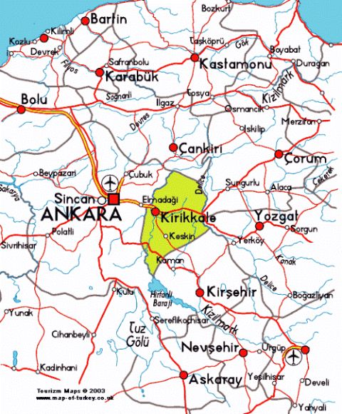 Ankara, Ankara Map, Map of Ankara, Turkey Ankara Map