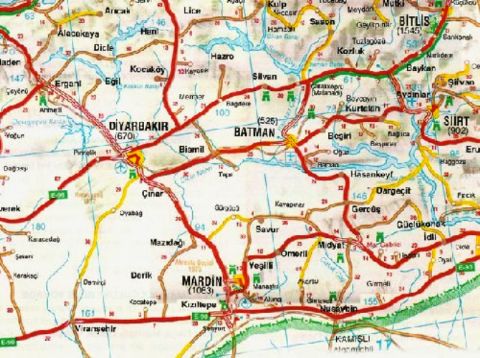 Turkey Mardin, Mardin Map, DiyarbakÄ±r Map, Map of East Turkey, East Turkey Map