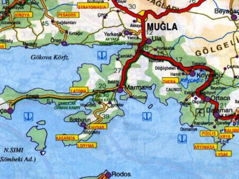 Marmaris Map, Map of Marmaris, Mugla Marmaris Map,