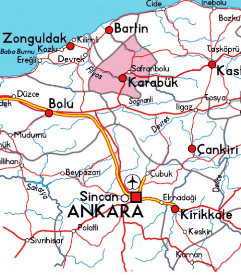 Safranbolu Map, Map of Safranbolu, Safranbolu Turkey Map