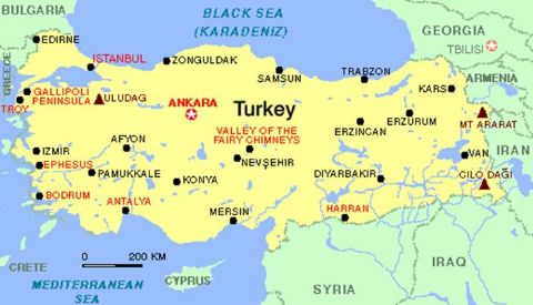 Turkey, Turkey Map, Map of Turkey